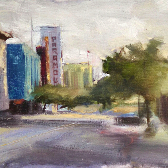 Broadway oil painting